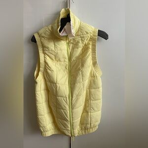 Free People FP  Movement Yellow Quilted Sleeveless Vest XS oversized